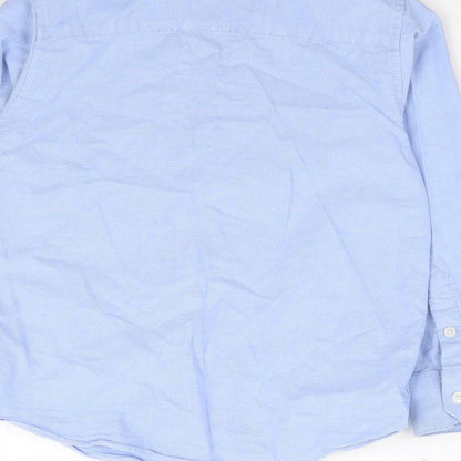 RJR.John Rocha Boys Blue Cotton Jersey Button-Up Size 6 Years Collared Button