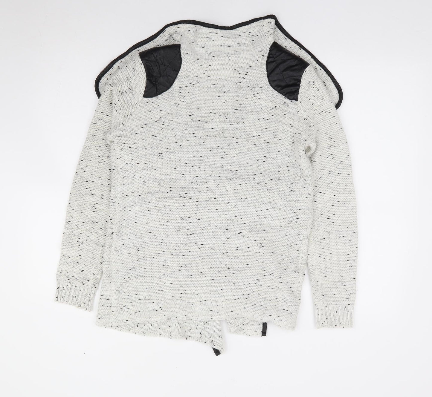 Quiz Womens Ivory V-Neck Polyester Cardigan Jumper Size S