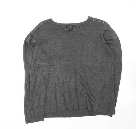 Atmosphere Womens Grey Round Neck Acrylic Pullover Jumper Size 18