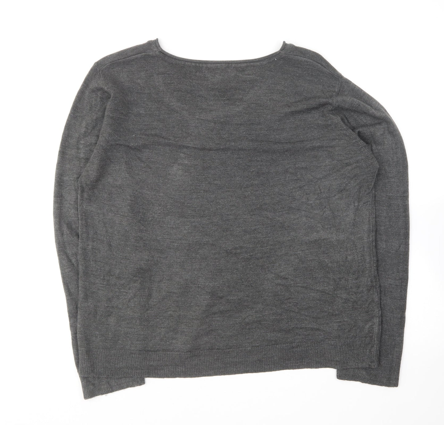Atmosphere Womens Grey Round Neck Acrylic Pullover Jumper Size 18