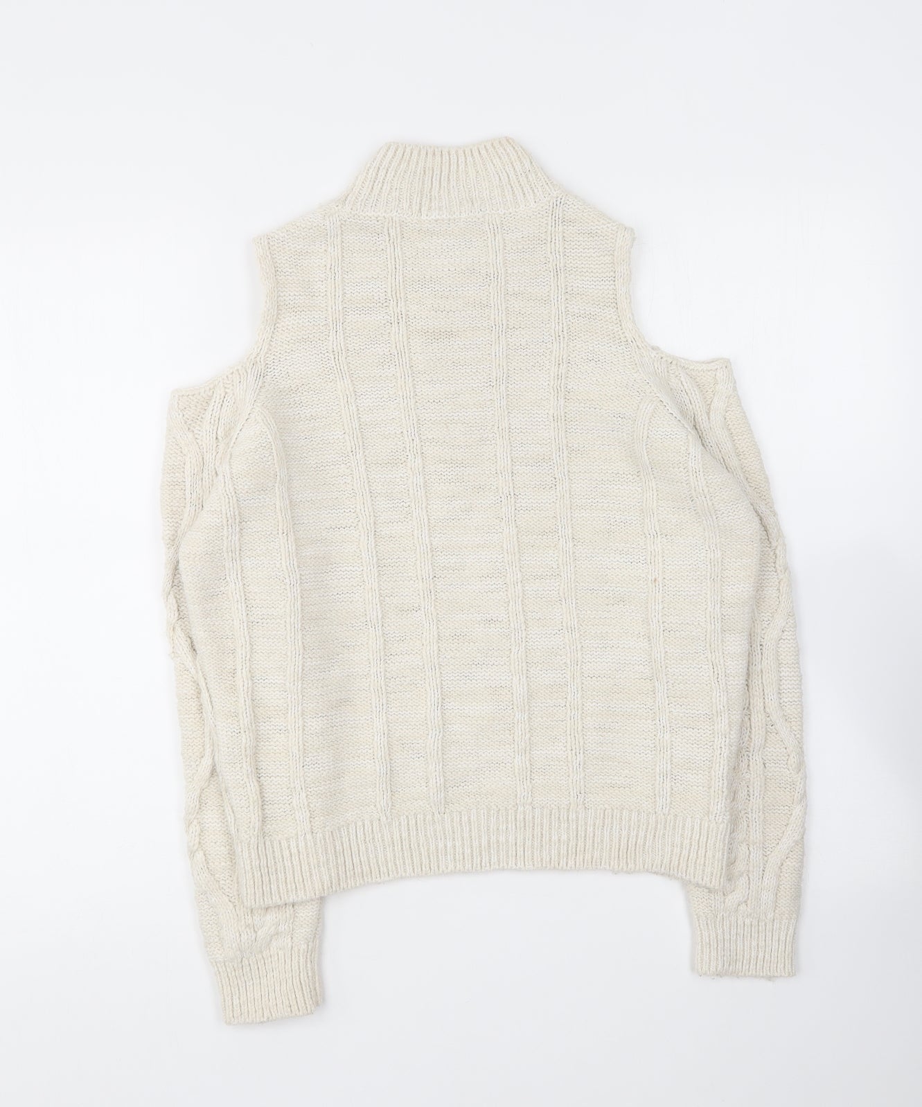 River Island Womens Ivory Crew Neck Acrylic Pullover Jumper Size 8