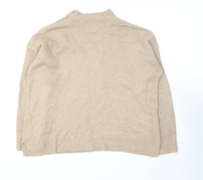 Dorothy Perkins Womens Brown Round Neck Acrylic Pullover Jumper Size 10