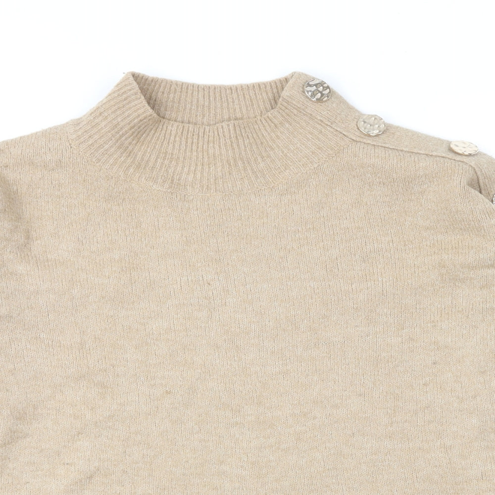 Dorothy Perkins Womens Brown Round Neck Acrylic Pullover Jumper Size 10