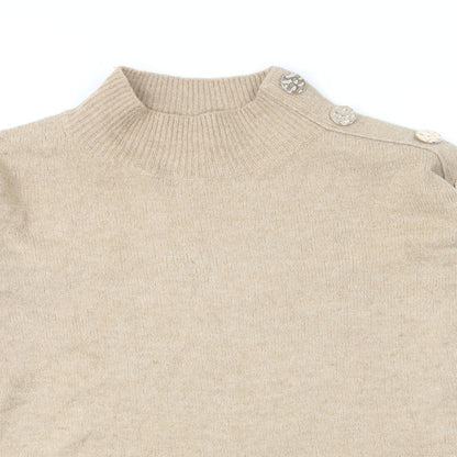 Dorothy Perkins Womens Brown Round Neck Acrylic Pullover Jumper Size 10