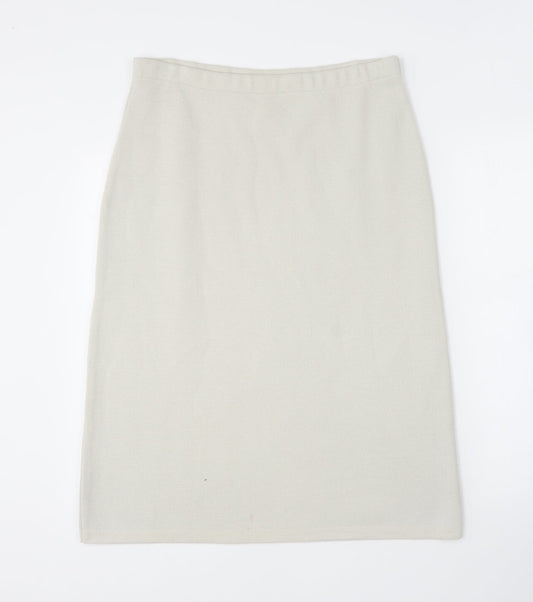 Classics Womens Beige Acrylic A-Line Skirt Size 12