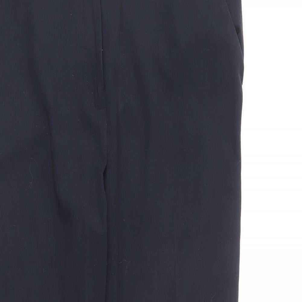 M&Co Womens Blue Cotton Trousers Size 12 L28 in Regular