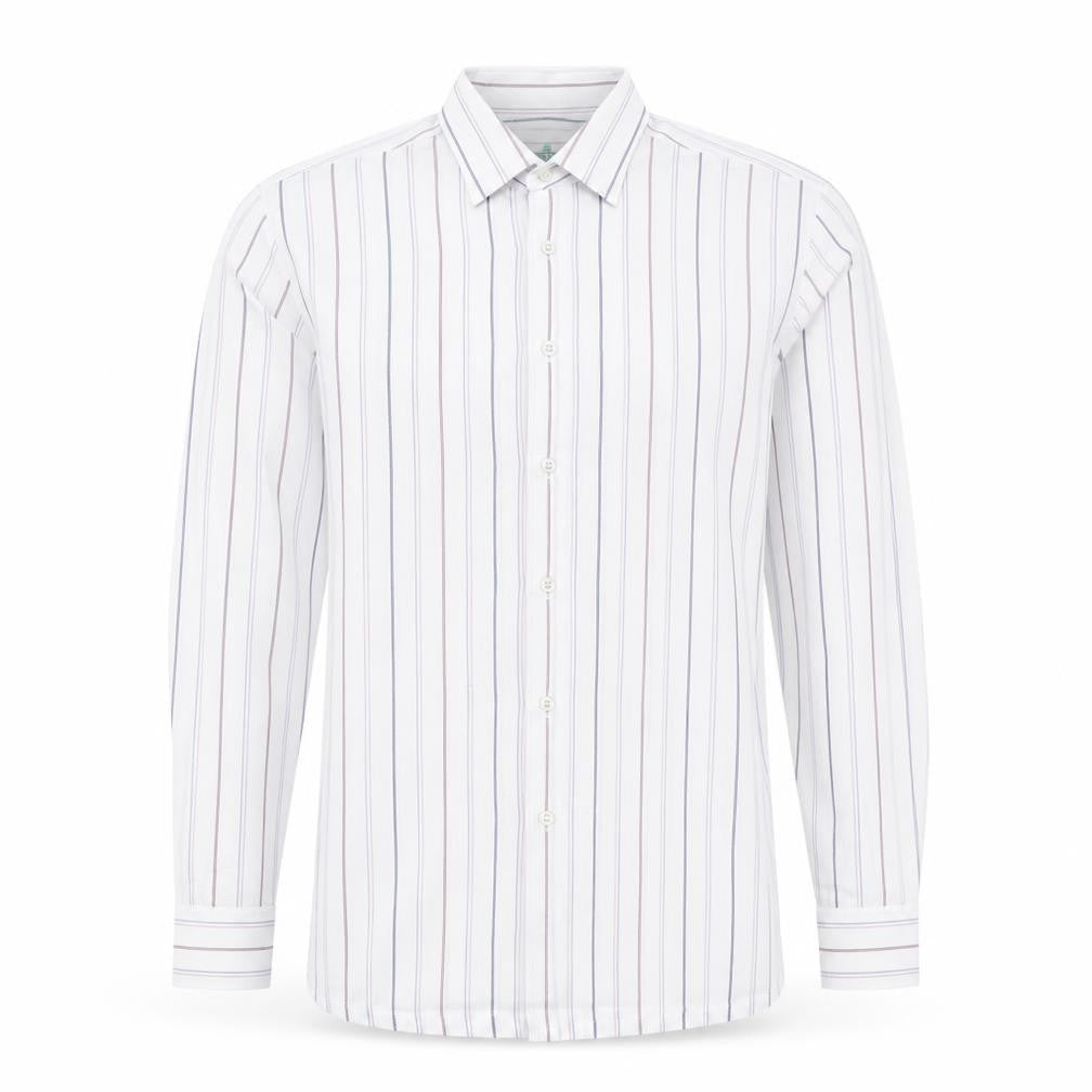 Greenwoods Mens Multicoloured Striped Cotton Button-Up Size M Collared