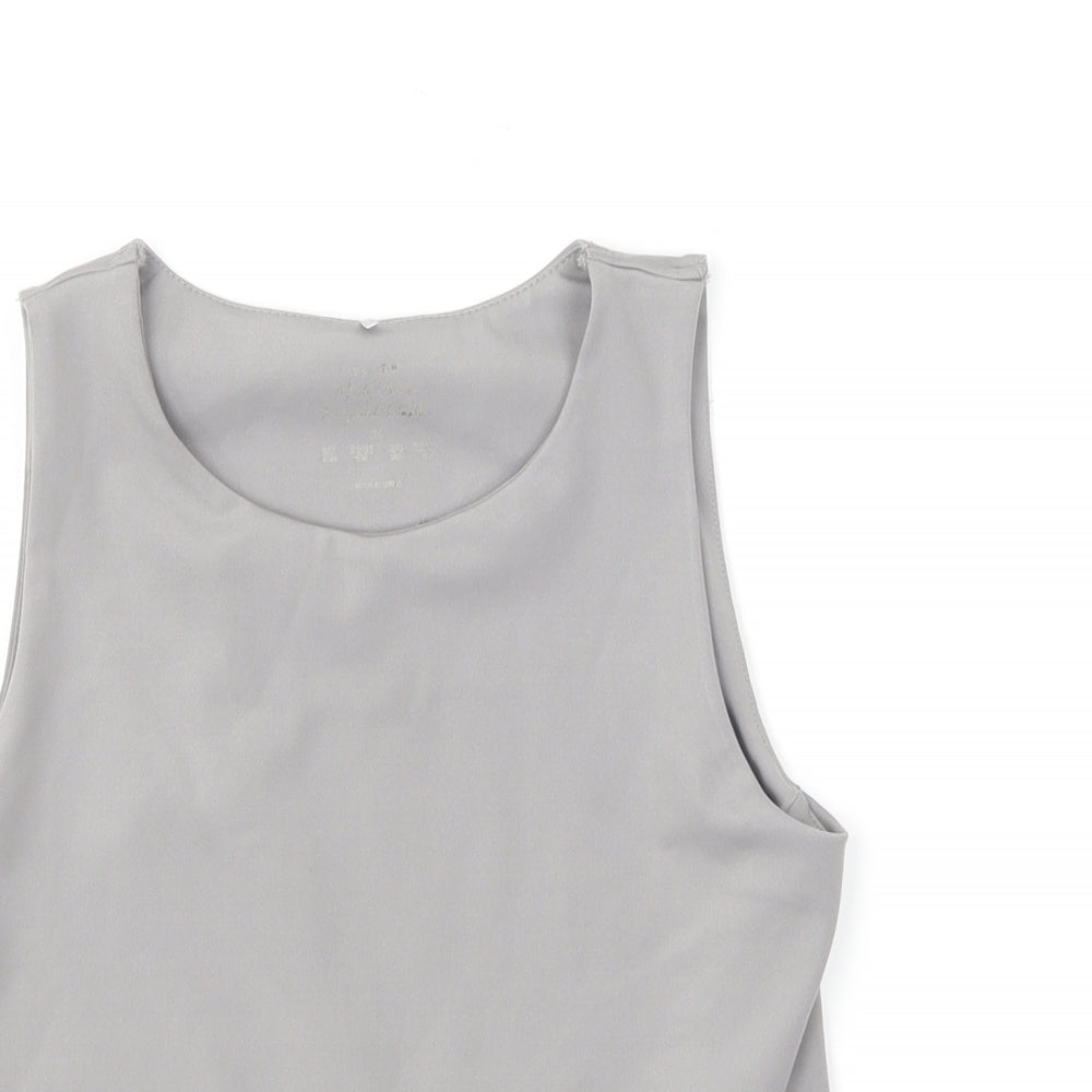 Primark Womens Grey Polyester Cropped Tank Size XS Round Neck