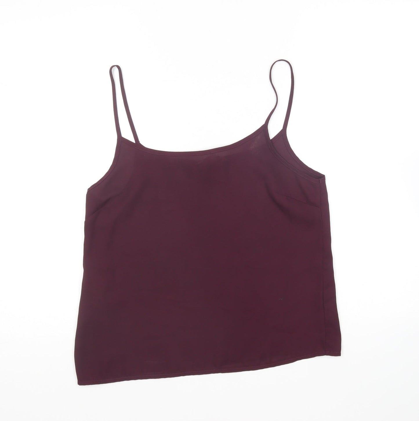 New Look Womens Purple Polyester Camisole T-Shirt Size 10 Round Neck