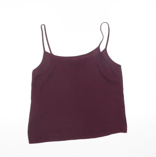 New Look Womens Purple Polyester Camisole T-Shirt Size 10 Round Neck