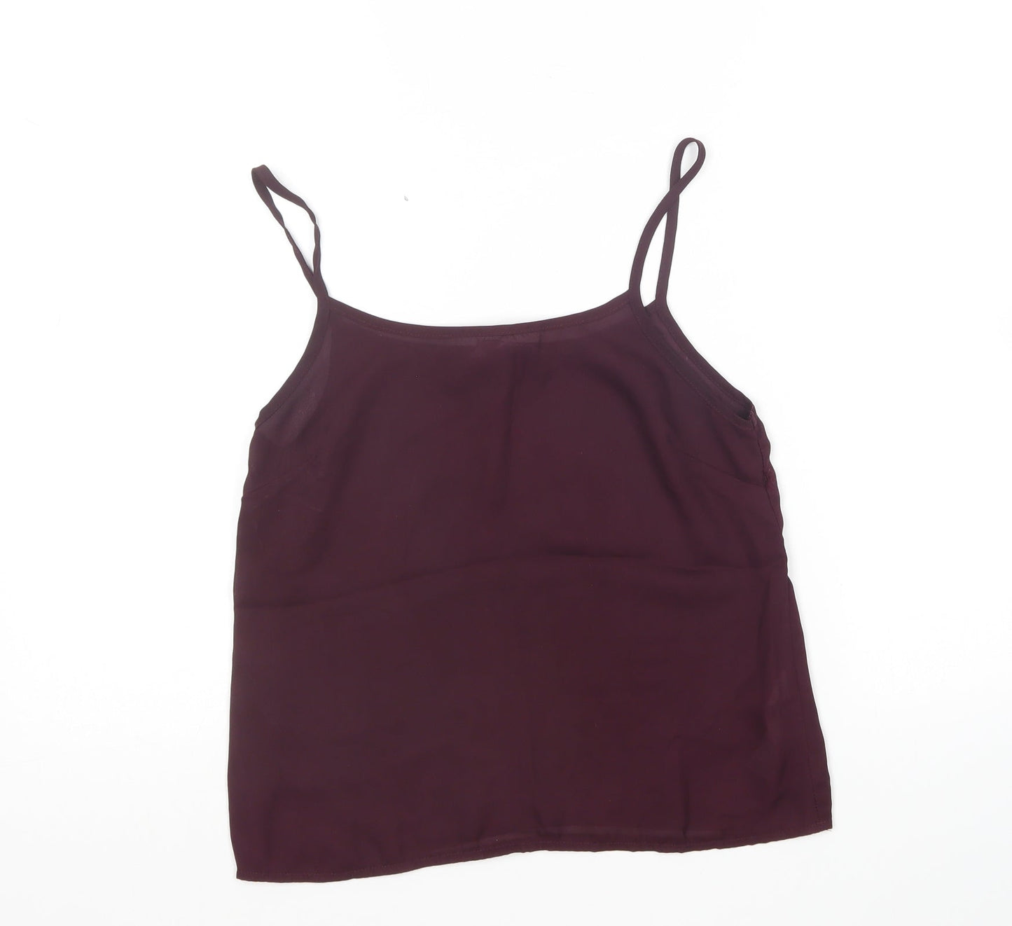New Look Womens Purple Polyester Camisole Blouse Size 6 Boat Neck
