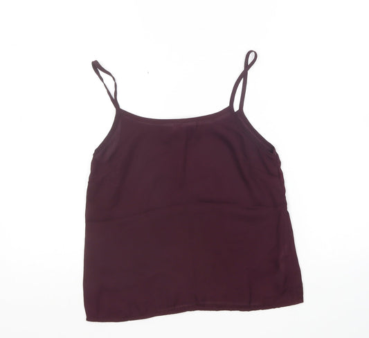 New Look Womens Purple Polyester Camisole Blouse Size 6 Boat Neck