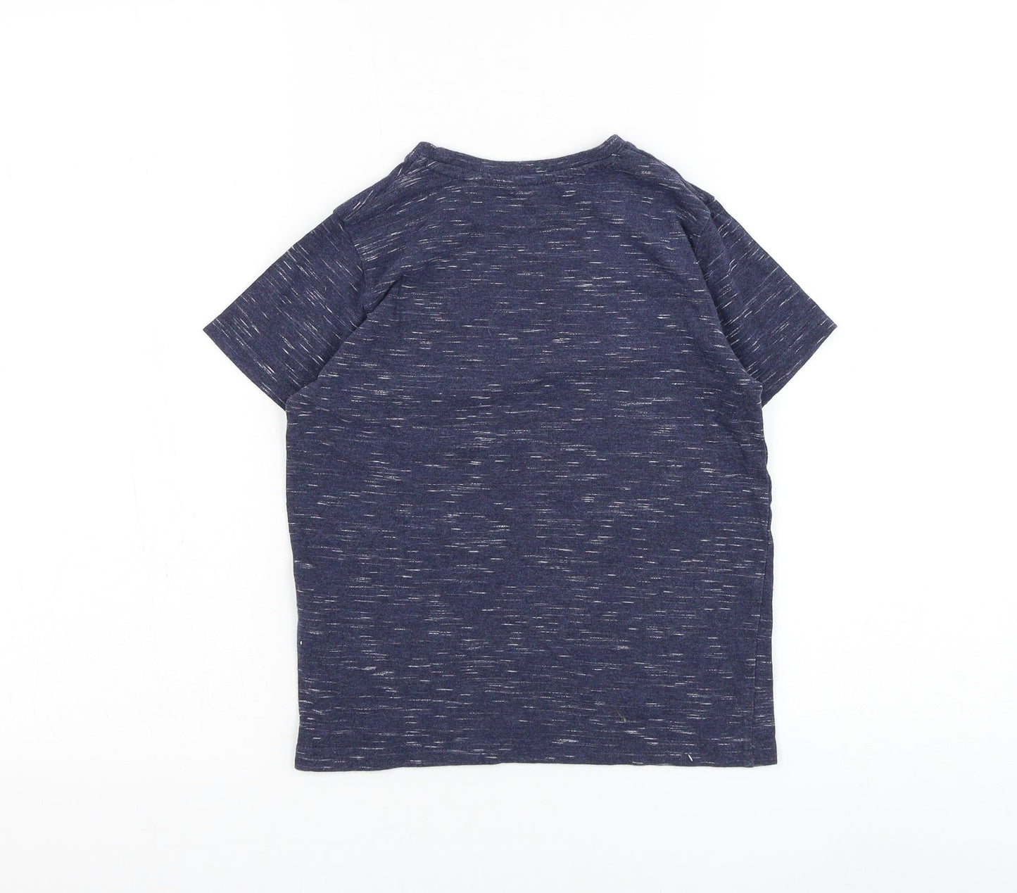 Primark Boys Blue Cotton Basic T-Shirt Size 7-8 Years Round Neck Pullover