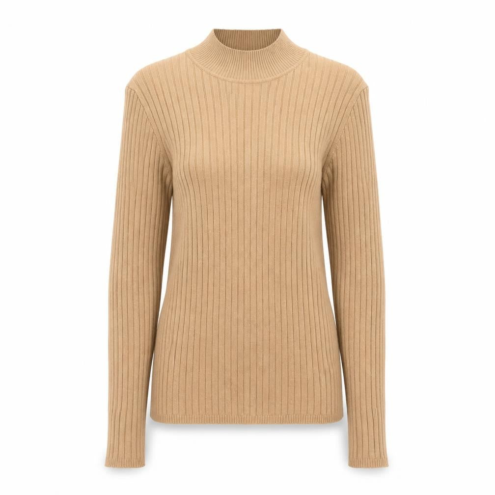 Primark Womens Brown Mock Neck Viscose Pullover Jumper Size 10