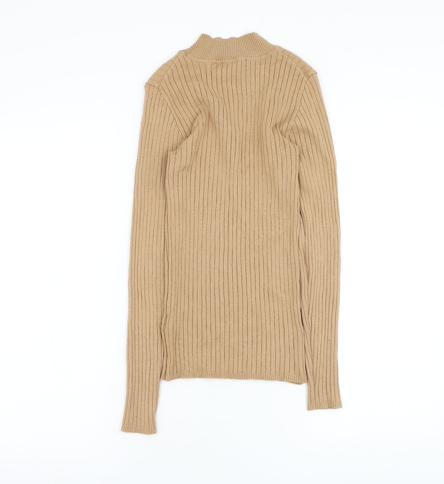 Primark Womens Brown Mock Neck Viscose Pullover Jumper Size 10