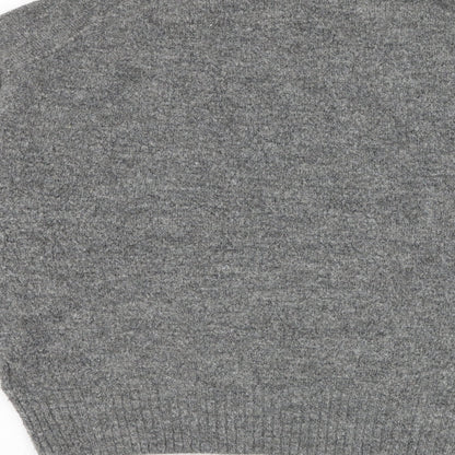 H&M Womens Grey Round Neck Acrylic Pullover Jumper Size M