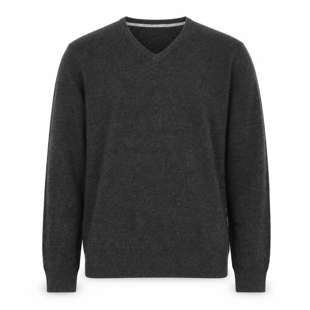 Peacocks Mens Grey V-Neck Acrylic Pullover Jumper Size L