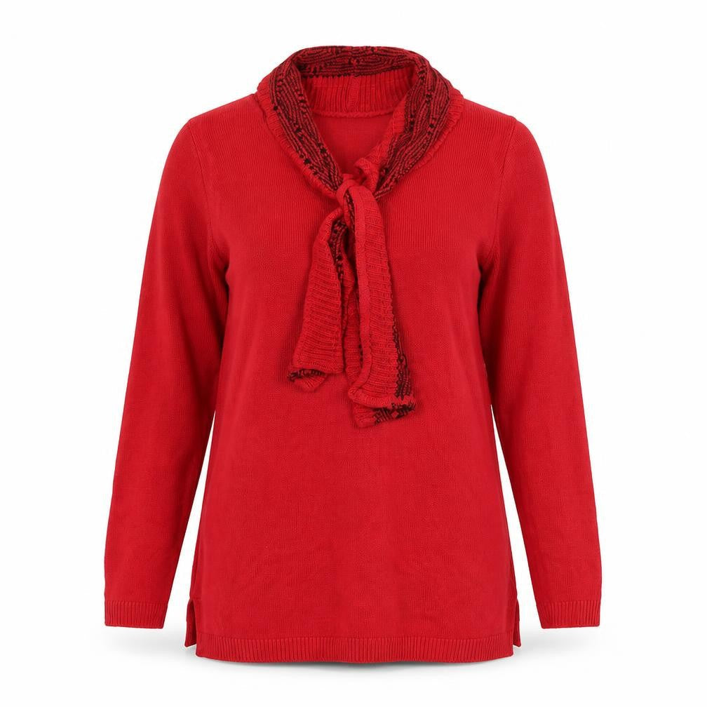 Envy Womens Red Round Neck Acrylic Pullover Jumper Size S