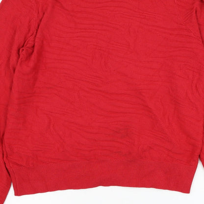 Preloved NEXT Womens Red Round Neck Viscose Pullover Jumper Size 12 - Label
