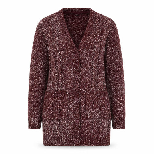 House of Fraser Womens Red V-Neck Cotton Cardigan Jumper Size XS