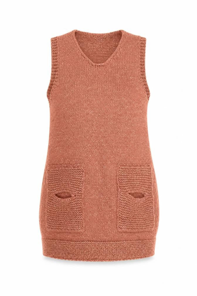 Womens Pink Polyacrylate Fibre Jumper Dress Size 14 Round Neck Pullover