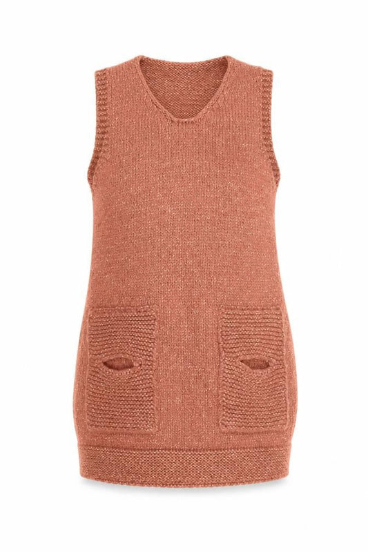 Womens Pink Polyacrylate Fibre Jumper Dress Size 14 Round Neck Pullover