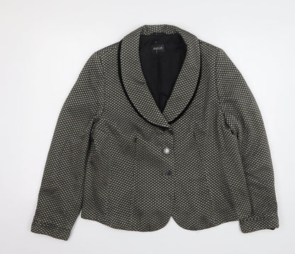 Basler Womens Beige Geometric Wool Jacket Sport Coat Size 18
