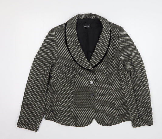 Basler Womens Beige Geometric Wool Jacket Sport Coat Size 18