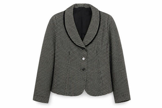 Basler Womens Beige Geometric Wool Jacket Sport Coat Size 18