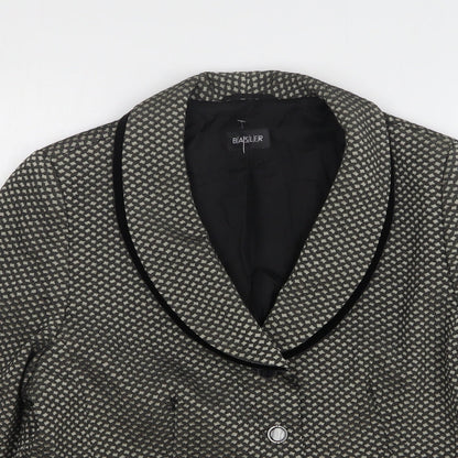 Basler Womens Beige Geometric Wool Jacket Sport Coat Size 18