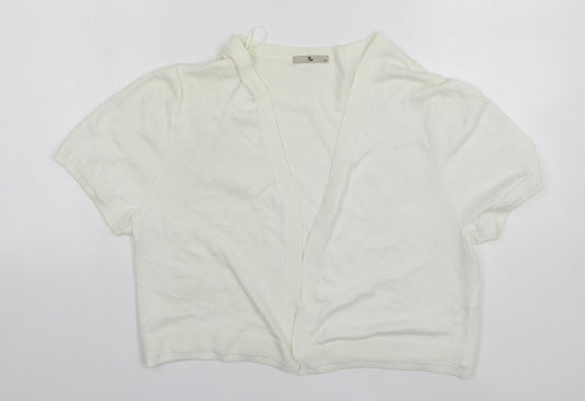 TU Girls White V-Neck Cotton Cardigan Jumper Size 16 Years