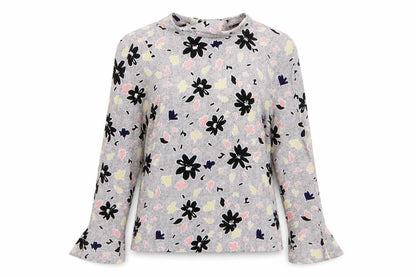 Warehouse Womens Multicoloured Floral Viscose Basic Blouse Size 6 Round Neck