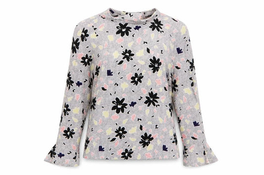 Warehouse Womens Multicoloured Floral Viscose Basic Blouse Size 6 Round Neck