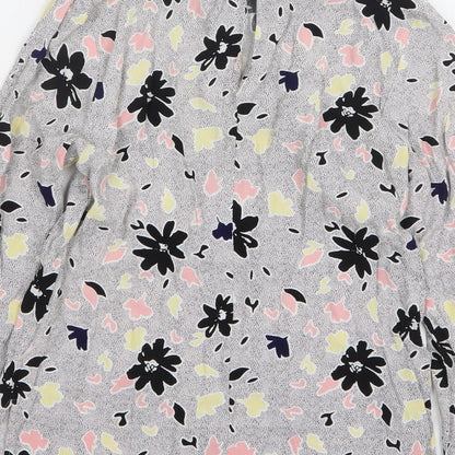Warehouse Womens Multicoloured Floral Viscose Basic Blouse Size 6 Round Neck
