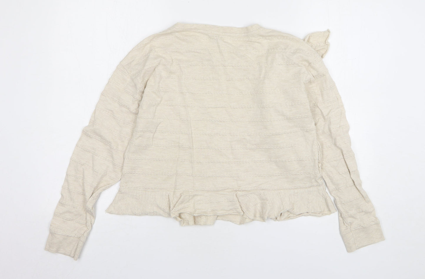 River Island Womens Beige Round Neck Cotton Pullover Jumper Size 8