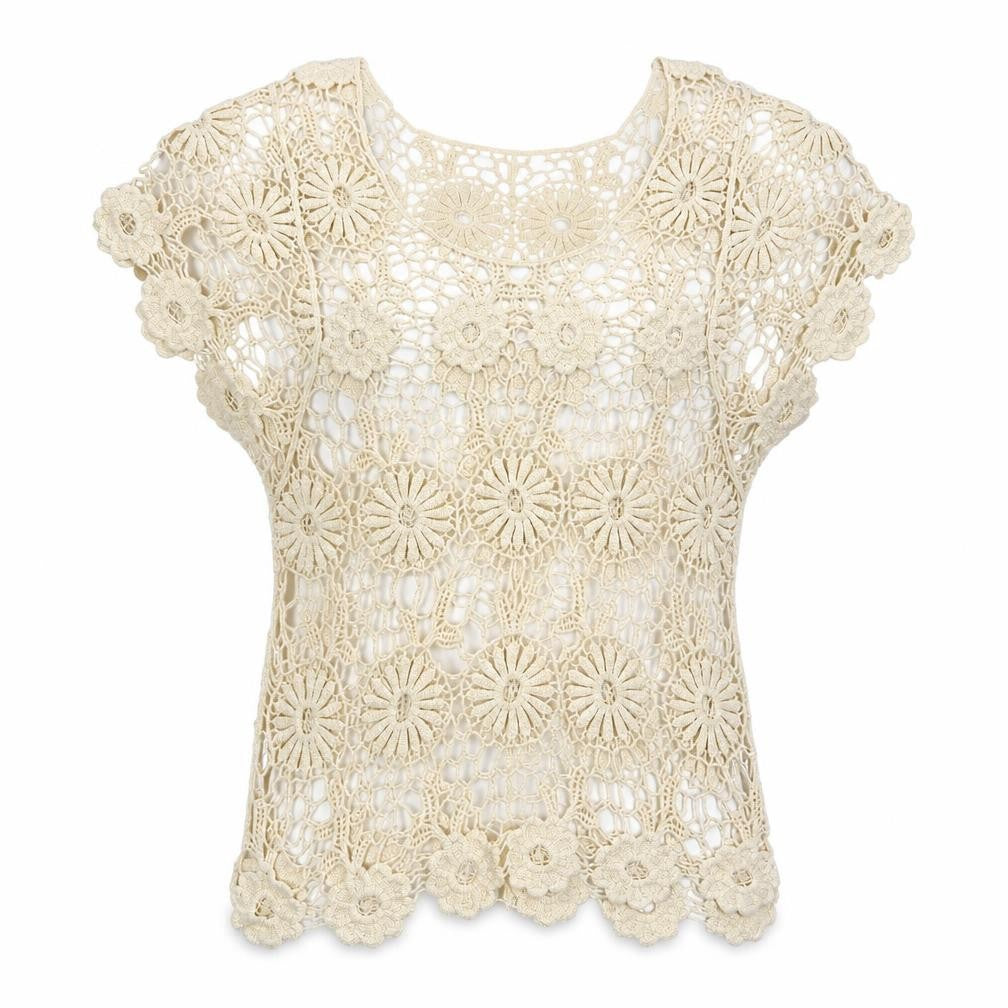Opium Womens Beige Round Neck Cotton Pullover Jumper Size M
