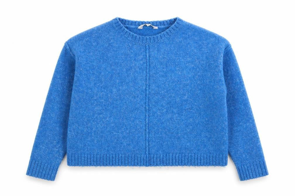 Mis E-Vie Girls Blue Round Neck Acrylic Pullover Jumper Size 9-10 Years Pullover