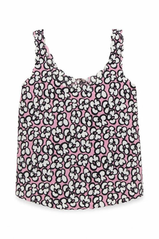 Topshop Womens Pink Geometric Polyester Camisole Tank Size 4 Scoop Neck