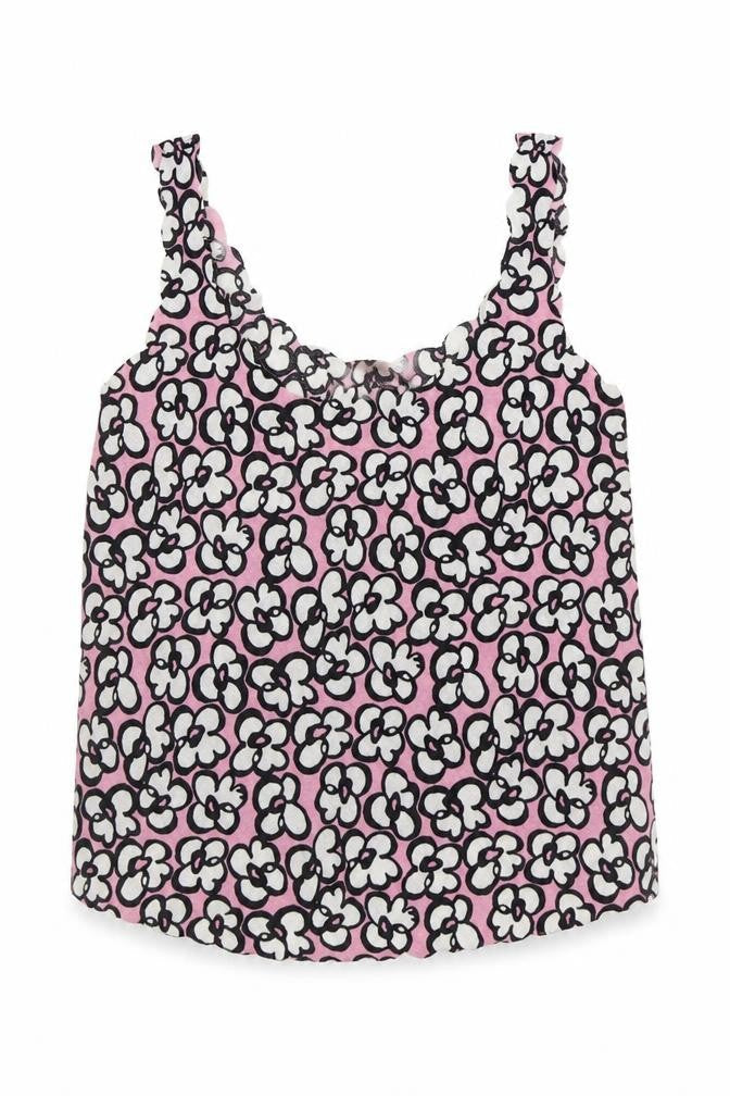Topshop Womens Pink Geometric Polyester Camisole Tank Size 4 Scoop Neck