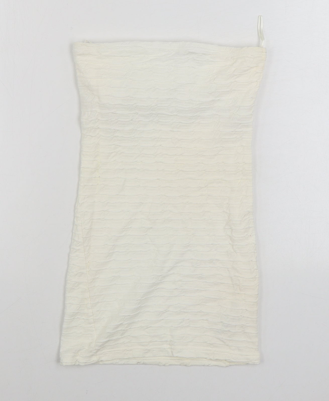 Topshop Womens White Cotton Bodycon Size 8 Off the Shoulder Pullover