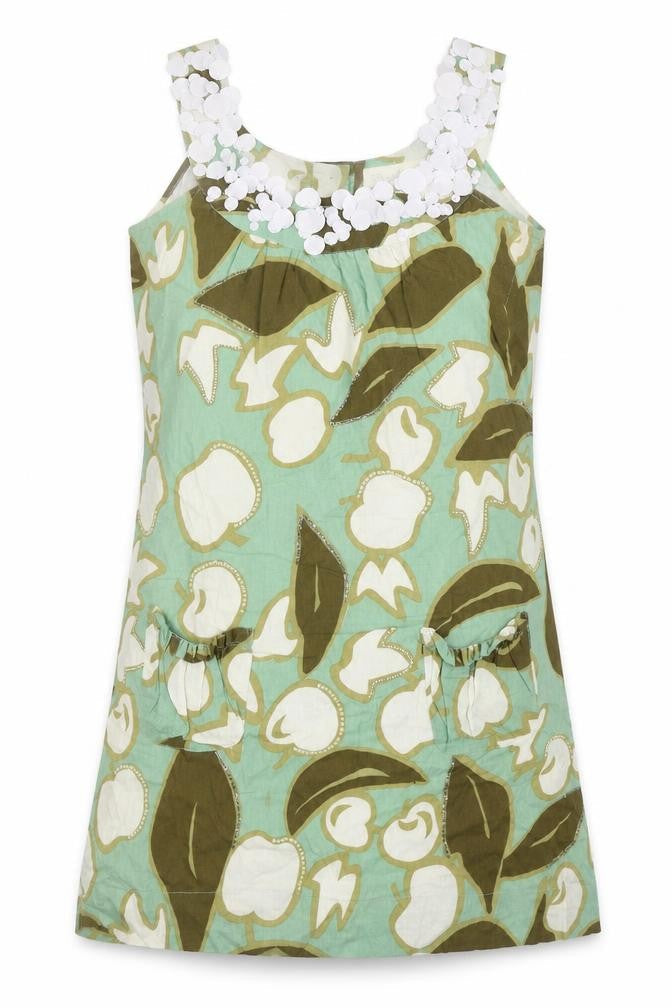 River Island Womens Green Geometric Cotton Basic Tank Size 10 Scoop Neck - Fruit