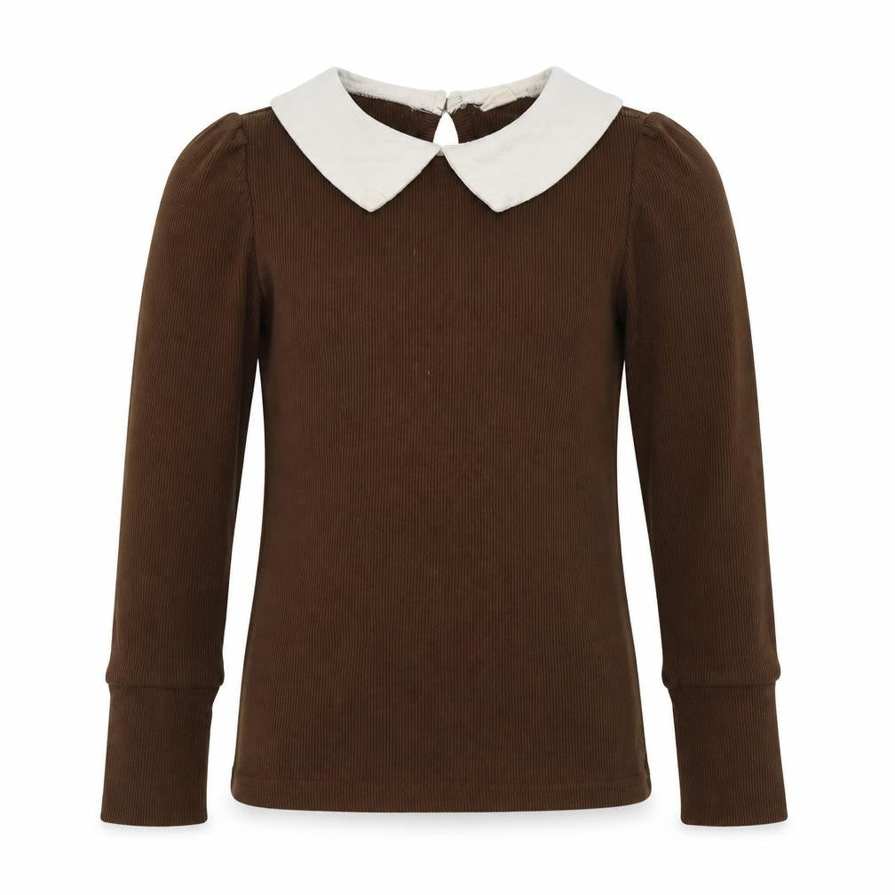 SheIn Girls Brown Collared Cotton Pullover Jumper Size 8-9 Years Pullover