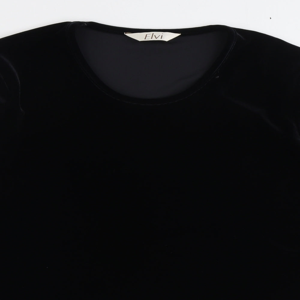 ELVI Womens Black Polyester Pullover Sweatshirt Size M Pullover