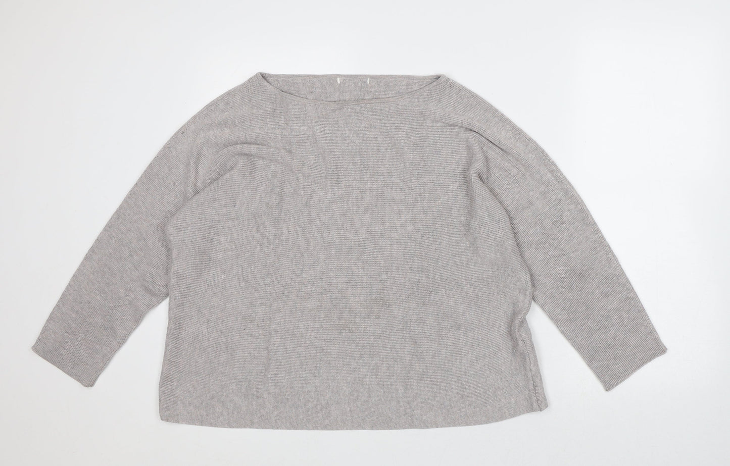 Preworn Womens Grey Boat Neck Polyester Pullover Jumper Size M