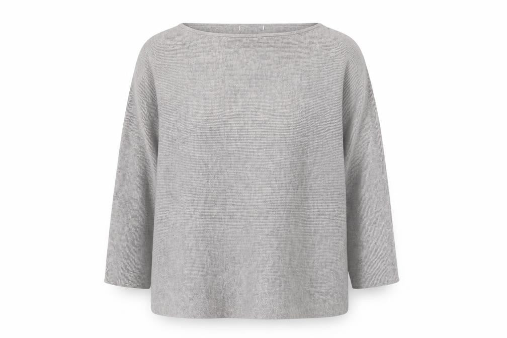 Preworn Womens Grey Boat Neck Polyester Pullover Jumper Size M