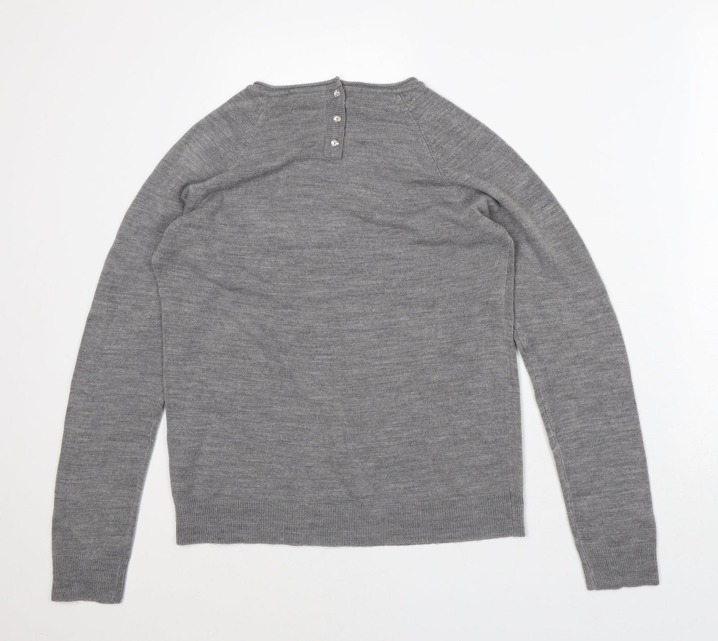 Atmosphere Womens Grey Crew Neck Acrylic Pullover Jumper Size 12
