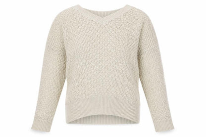 Next Womens Beige V-Neck Acrylic Pullover Jumper Size M