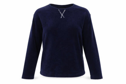 Hudson Bay Womens Blue Polyester Pullover Sweatshirt Size M