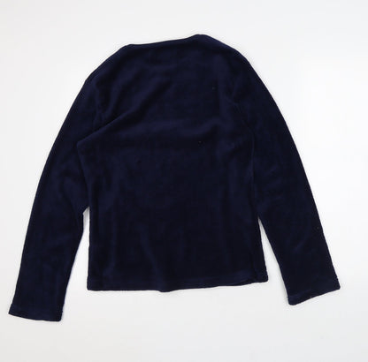 Hudson Bay Womens Blue Polyester Pullover Sweatshirt Size M