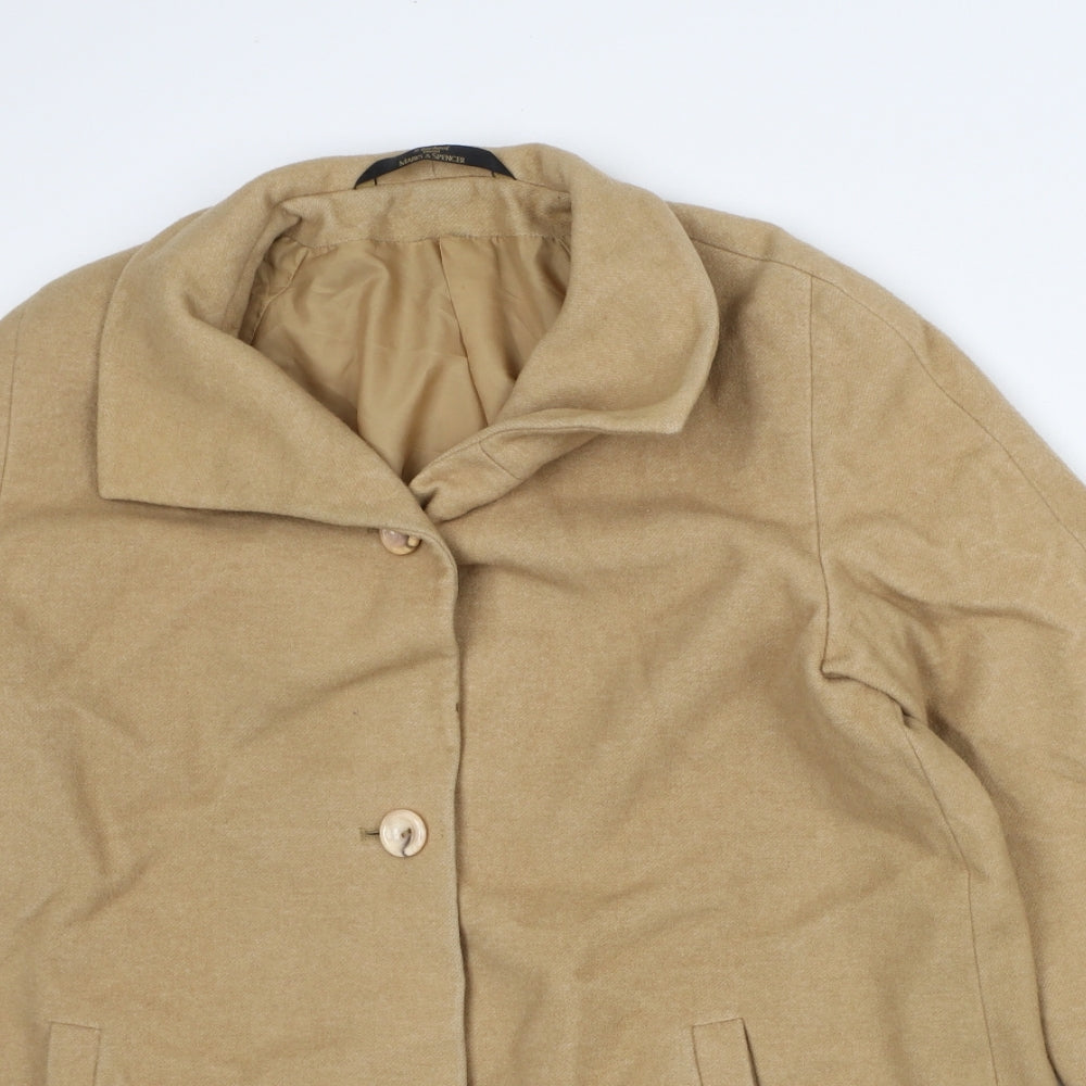 Marks and Spencer Womens Brown Trench Coat Coat Size 10 Button